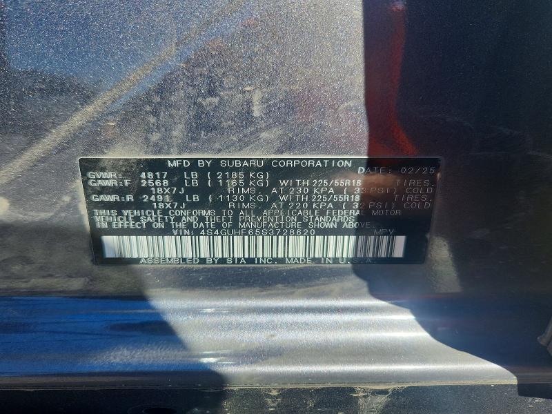 Aukcja sprzedaży 2025 Subaru Crosstrek, vin: 4S4GUHF65S3728620, numer aukcji: 57666696