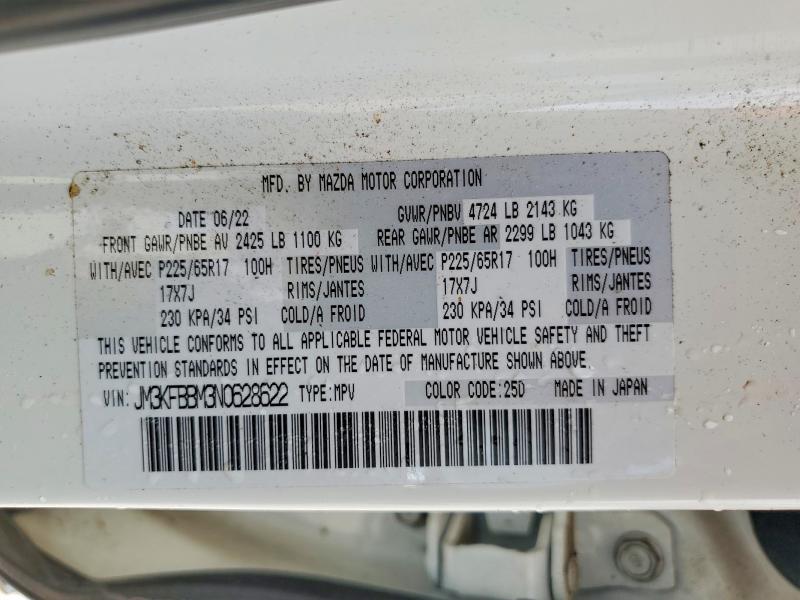 Aukcja sprzedaży 2022 Mazda Cx-5, vin: JM3KFBBM3N0628622, numer aukcji: 57520116