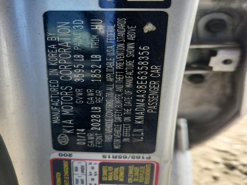 Aukcja sprzedaży 2014 Kia Rio, vin: KNADM4A38E6358356, numer aukcji: 56071866