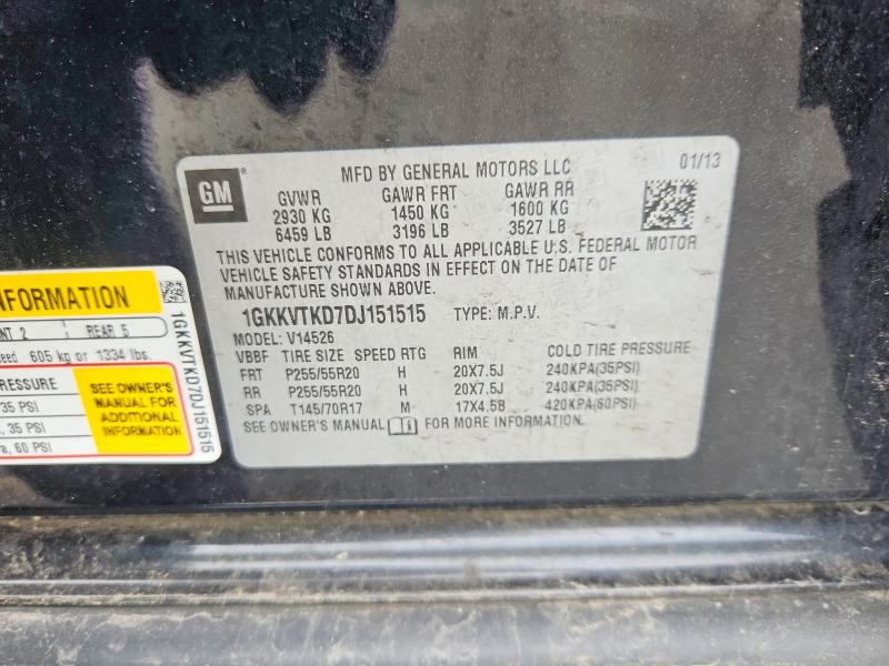 Aukcja sprzedaży 2013 Gmc Acadia, vin: 1GKKVTKD7DJ151515, numer aukcji: 55880406