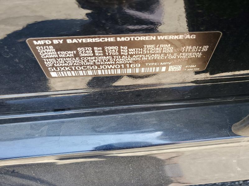 59043576 :رقم المزاد ، 5UXKT0C59J0W01169 vin ، 2018 Bmw X5 مزاد بيع