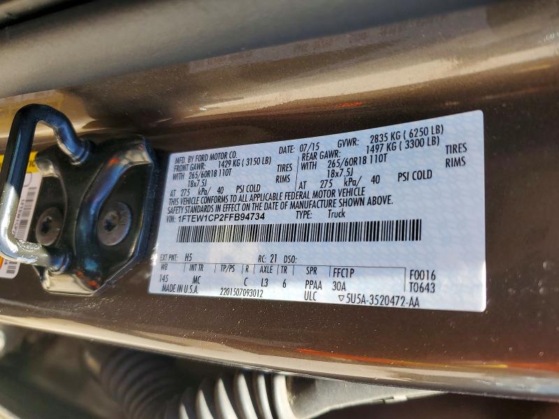 Aukcja sprzedaży 2015 Ford F150, vin: 1FTEW1CP2FFB94734, numer aukcji: 55578206