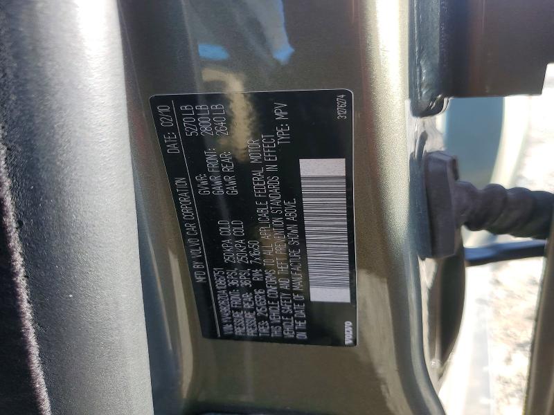 2010 Volvo Xc70 3.2 მანქანა იყიდება აუქციონზე, vin: YV4982BZ0A1086751, აუქციონის ნომერი: 57295496