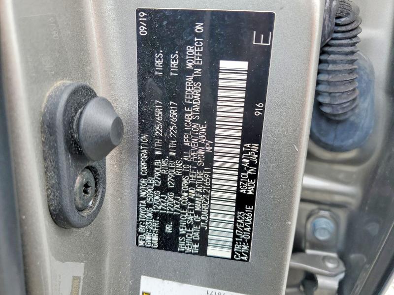 Aukcja sprzedaży 2020 Lexus Nx, vin: JTJDARBZ2L2165911, numer aukcji: 56583776