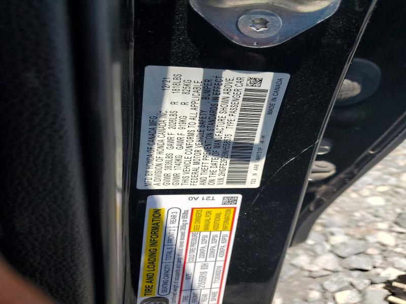 Aukcja sprzedaży 2022 Honda Civic, vin: 2HGFE2F25NH558575, numer aukcji: 57183396