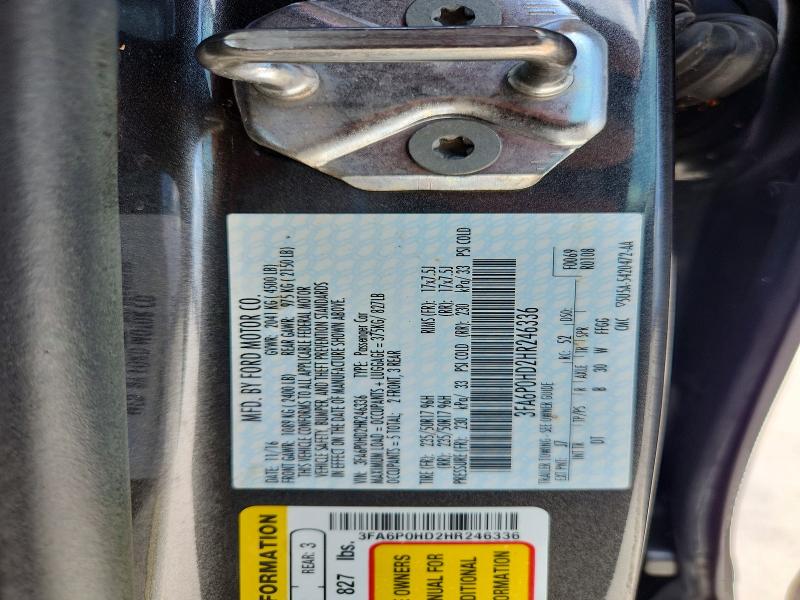 2017 Ford Fusion მანქანა იყიდება აუქციონზე, vin: 3FA6P0HD2HR246336, აუქციონის ნომერი: 56148126