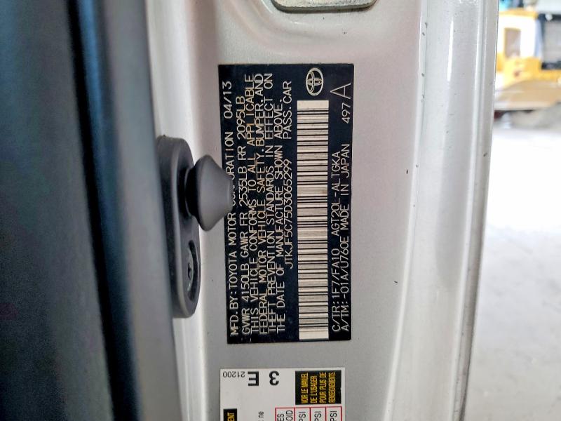 Aukcja sprzedaży 2013 Scion Tc, vin: JTKJF5C75D3065299, numer aukcji: 55508136