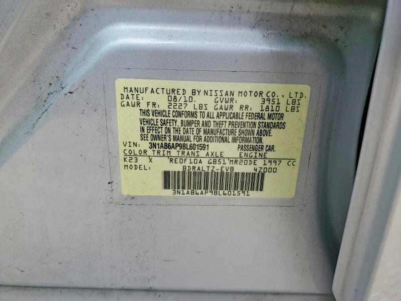 Продажа на аукционе авто 2011 Nissan Sentra, vin: 3N1AB6AP9BL601591, номер лота: 57576546