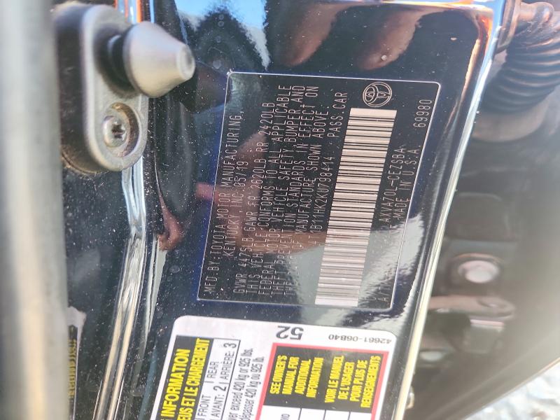 58803046 :رقم المزاد ، 4T1B11HK2KU798414 vin ، 2019 Toyota Camry مزاد بيع