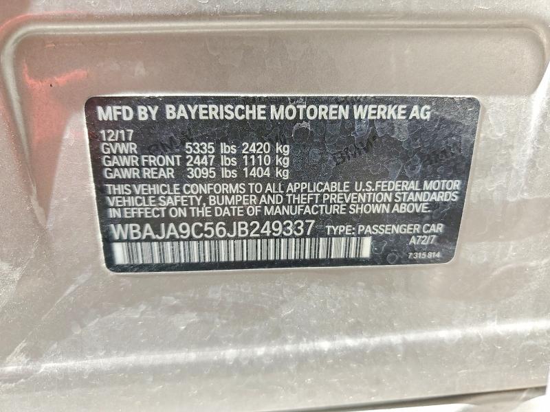 Продажа на аукционе авто 2018 Bmw 530e, vin: WBAJA9C56JB249337, номер лота: 55624316