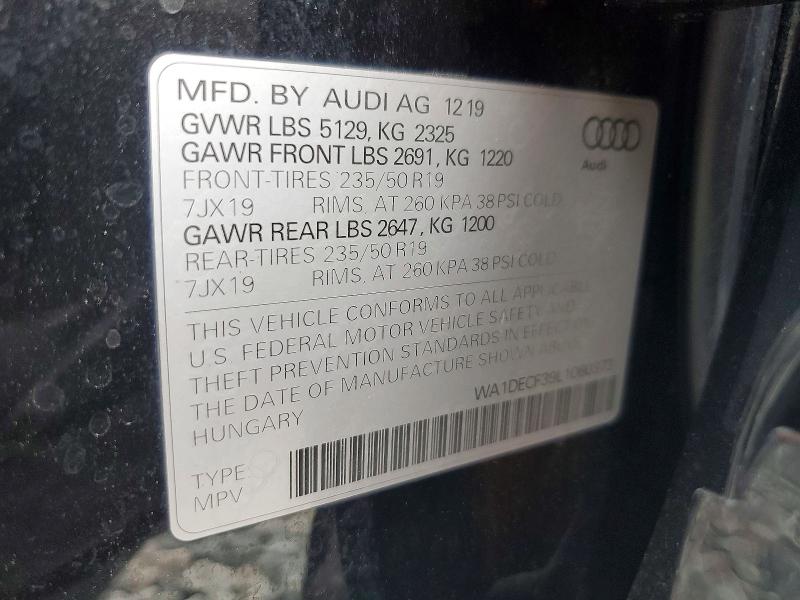 Продажа на аукционе авто 2020 Audi Q3, vin: WA1DECF39L1060373, номер лота: 55825656