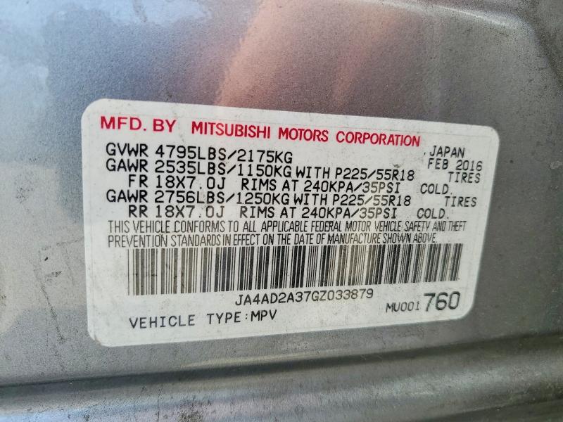 Aukcja sprzedaży 2016 Mitsubishi Outlander, vin: JA4AD2A37GZ033879, numer aukcji: 55901166