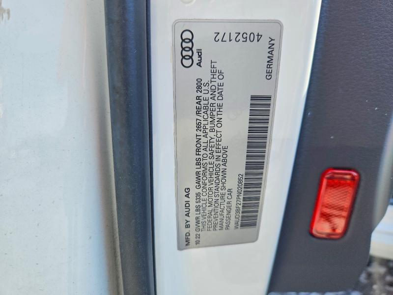 Продажа на аукционе авто 2023 Audi A6, vin: WAUD3BF27PN020852, номер лота: 55054396