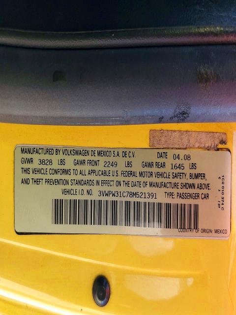 Aukcja sprzedaży 2008 Volkswagen New Beetle, vin: 3VWPW31C78M521391, numer aukcji: 59190896