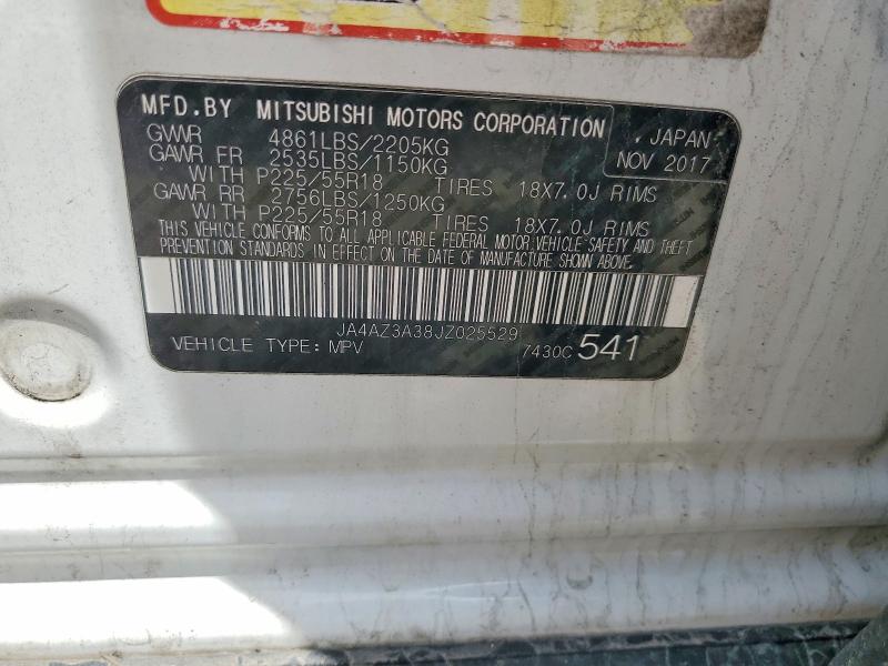 Продаж на аукціоні авто 2018 Mitsubishi Outlander, vin: JA4AZ3A38JZ025529, номер лоту: 55654566