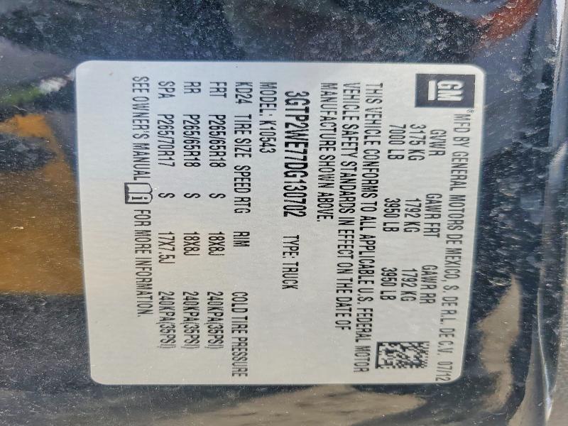 56145016 :رقم المزاد ، 3GTP2WE77DG130702 vin ، 2013 Gmc Sierra مزاد بيع