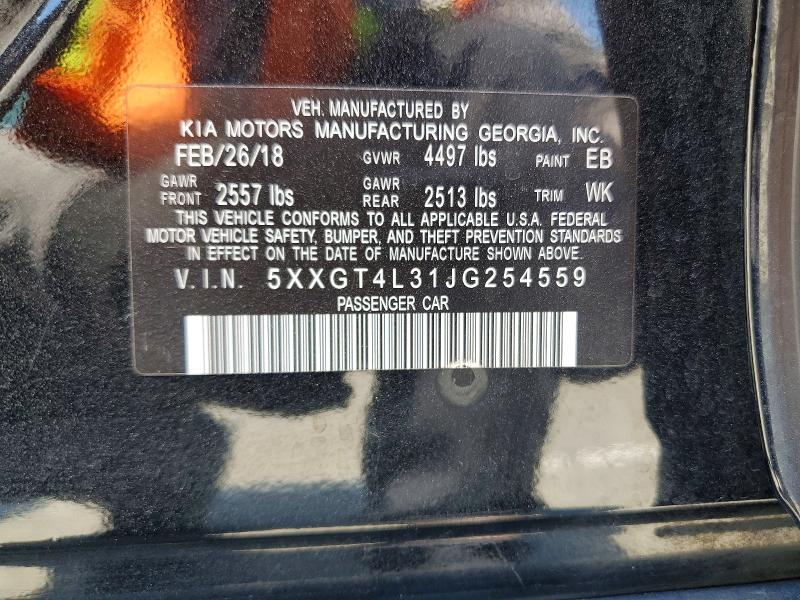 Продажа на аукционе авто 2018 Kia Optima, vin: 5XXGT4L31JG254559, номер лота: 58837656