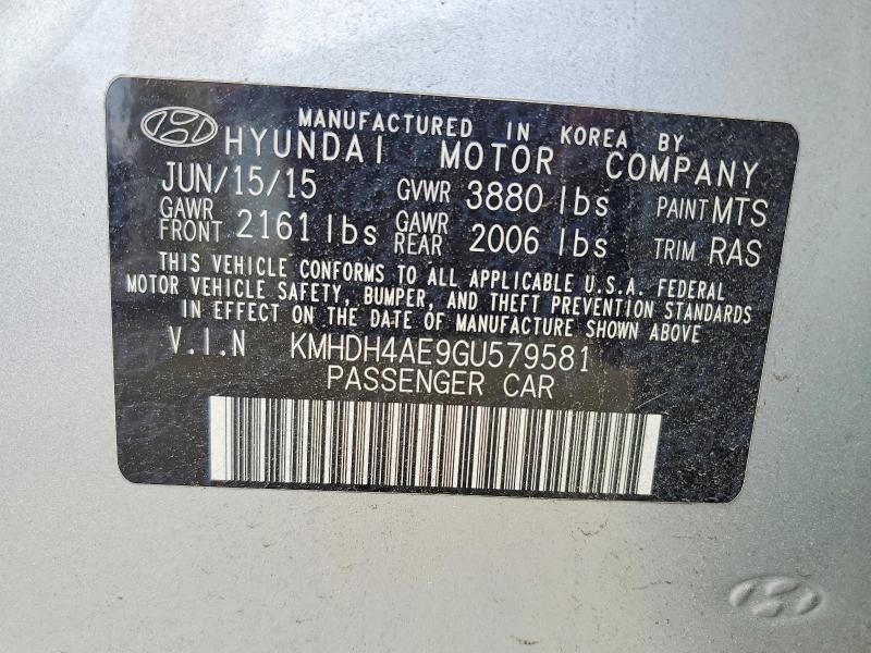 Продажа на аукционе авто 2016 Hyundai Elantra, vin: KMHDH4AE9GU579581, номер лота: 56072736