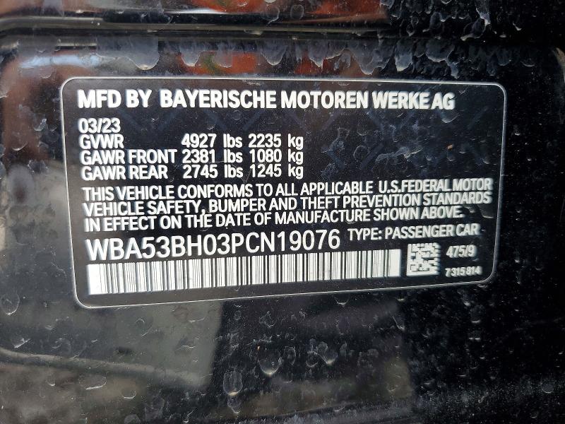 Aukcja sprzedaży 2023 Bmw 530, vin: WBA53BH03PCN19076, numer aukcji: 57577466
