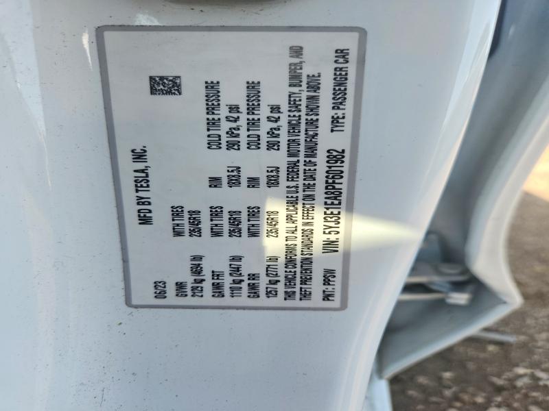 2023 Tesla Model 3 მანქანა იყიდება აუქციონზე, vin: 5YJ3E1EA8PF601982, აუქციონის ნომერი: 56371426
