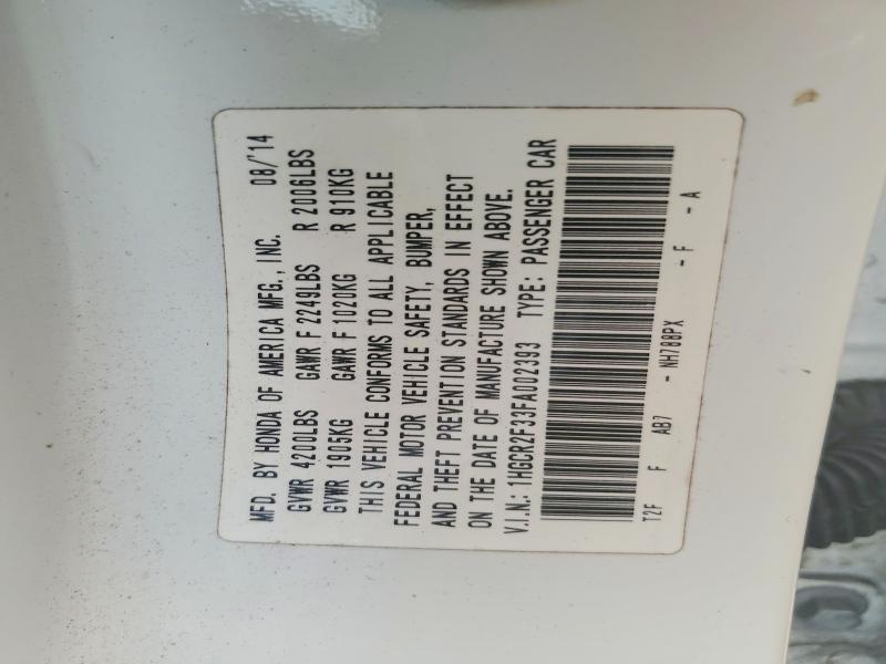 Aukcja sprzedaży 2015 Honda Accord, vin: 1HGCR2F33FA002393, numer aukcji: 55528686
