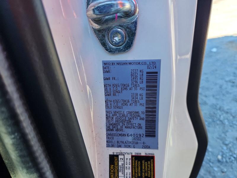 58208086 :رقم المزاد ، 1N6ED1CM6RN640192 vin ، 2024 Nissan Frontier مزاد بيع