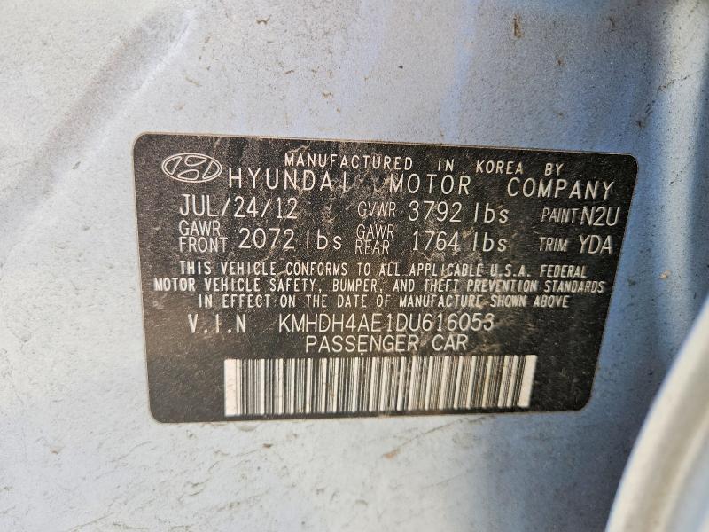 Продажа на аукционе авто 2013 Hyundai Elantra, vin: KMHDH4AE1DU616053, номер лота: 55915386