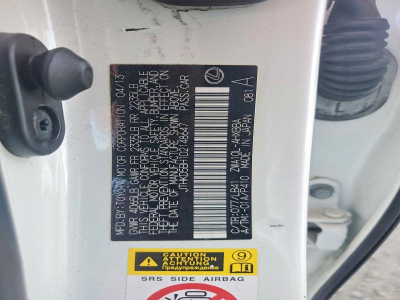 Продаж на аукціоні авто 2013 Lexus Ct, vin: JTHKD5BH1D2148647, номер лоту: 56170826