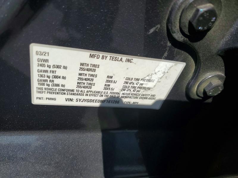 Aukcja sprzedaży 2021 Tesla Model Y, vin: 5YJYGDEE0MF161286, numer aukcji: 58840036