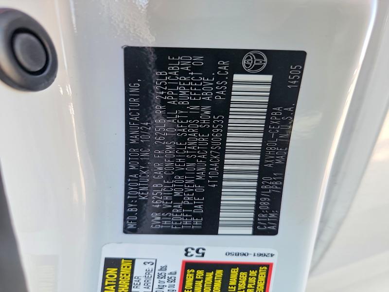 2025 Toyota Camry მანქანა იყიდება აუქციონზე, vin: 4T1DAACK7SU069535, აუქციონის ნომერი: 56545676