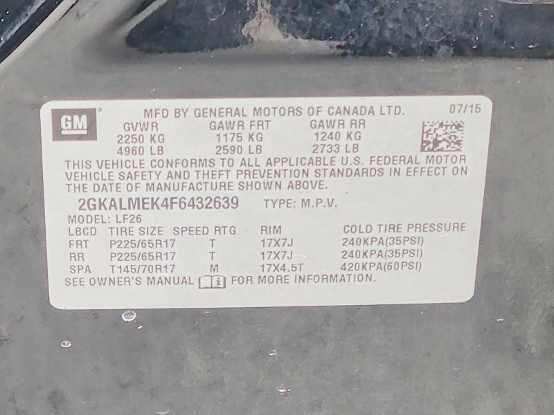 Продажа на аукционе авто 2015 Gmc Terrain, vin: 2GKALMEK4F6432639, номер лота: 56797456