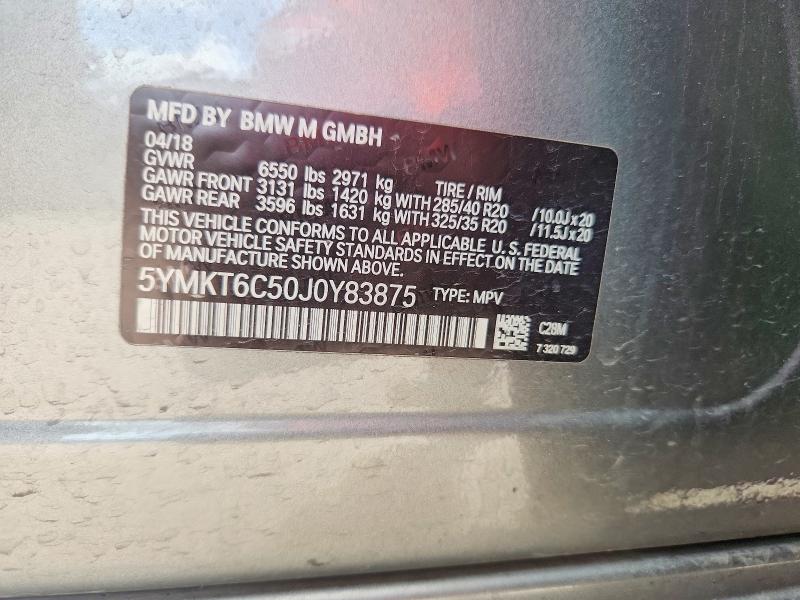 Aukcja sprzedaży 2018 Bmw X5, vin: 5YMKT6C50J0Y83875, numer aukcji: 54135946