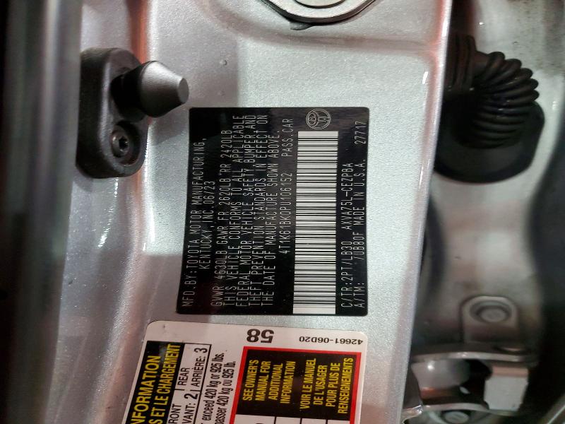 2023 Toyota Camry მანქანა იყიდება აუქციონზე, vin: 4T1K61BK0PU106152, აუქციონის ნომერი: 55704006