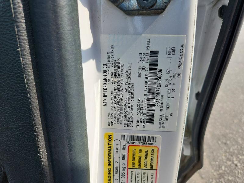 2016 Ford Fusion მანქანა იყიდება აუქციონზე, vin: 3FA6P0H77GR350006, აუქციონის ნომერი: 56596106