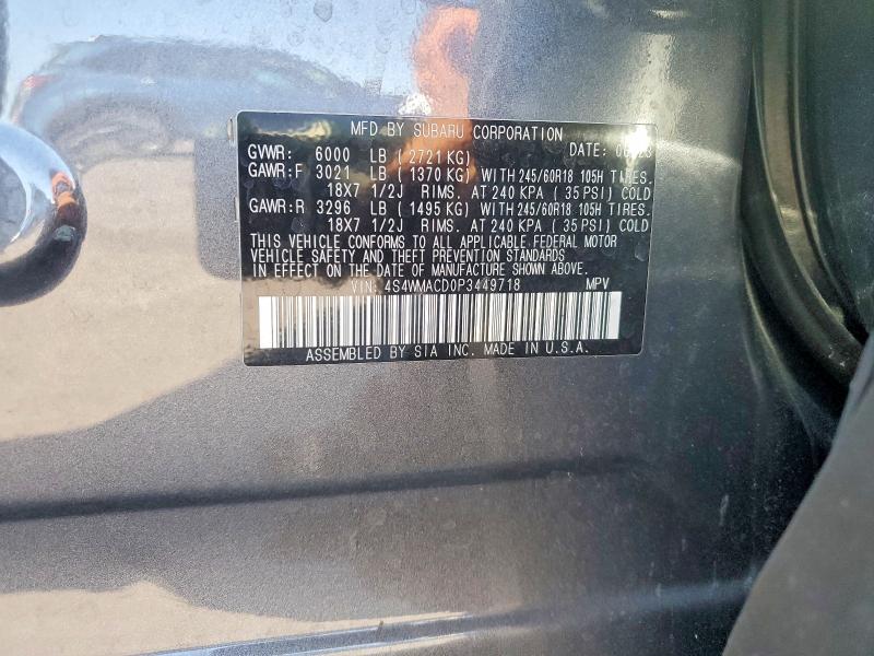 Продажа на аукционе авто 2023 Subaru Ascent, vin: 4S4WMACD0P3449718, номер лота: 54660226