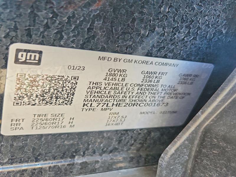Продаж на аукціоні авто 2024 Chevrolet Trax, vin: KL77LHE20RC001673, номер лоту: 57321926