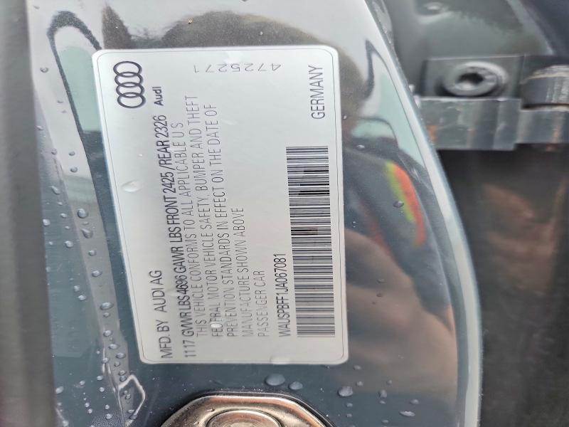58111476 :رقم المزاد ، WAUSPBFF1JA067081 vin ، 2018 Audi A3 مزاد بيع