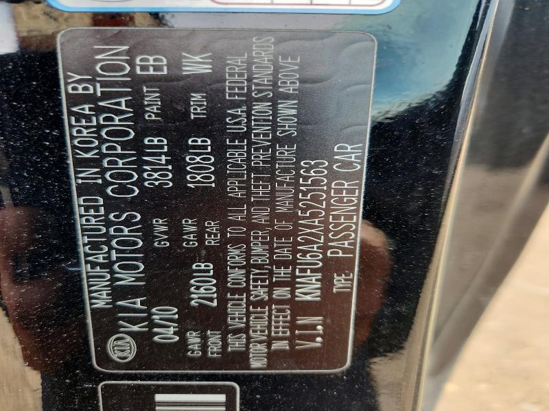 55877026 :رقم المزاد ، KNAFU6A2XA5251563 vin ، 2010 Kia Forte مزاد بيع