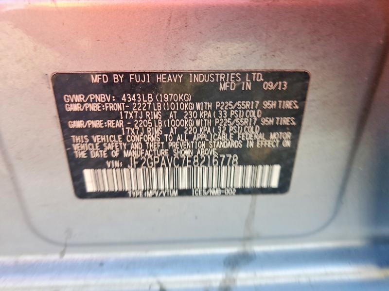 56974016 :رقم المزاد ، JF2GPAVC7E8216778 vin ، 2014 Subaru Xv Crosstrek مزاد بيع