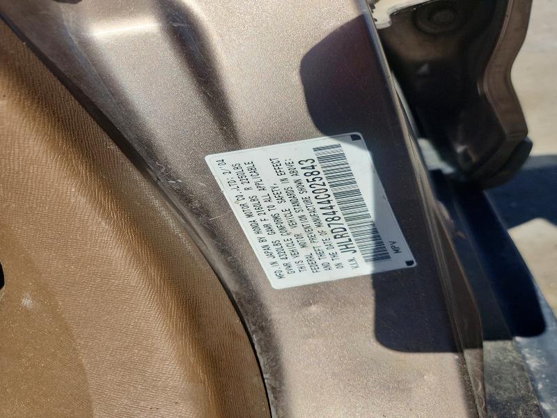 56968626 :رقم المزاد ، JHLRD78444C025843 vin ، 2004 Honda Cr-v مزاد بيع