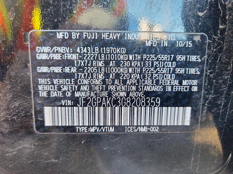 Продажа на аукционе авто 2016 Subaru Crosstrek, vin: JF2GPAKC3G8208359, номер лота: 55679506