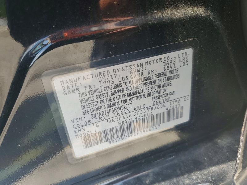 59118616 :رقم المزاد ، 3N1AB7AP5HY402717 vin ، 2017 Nissan Sentra مزاد بيع