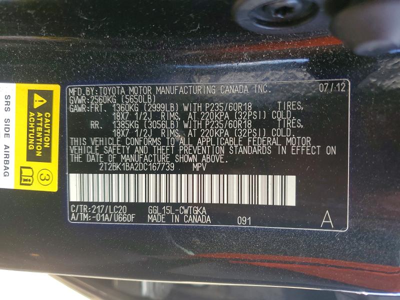 Продаж на аукціоні авто 2013 Lexus Rx 350, vin: 2T2BK1BA2DC167739, номер лоту: 57204356
