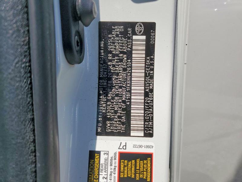 Продаж на аукціоні авто 2017 Toyt Camry, vin: 4T1BF1FK6HU426104, номер лоту: 57145576