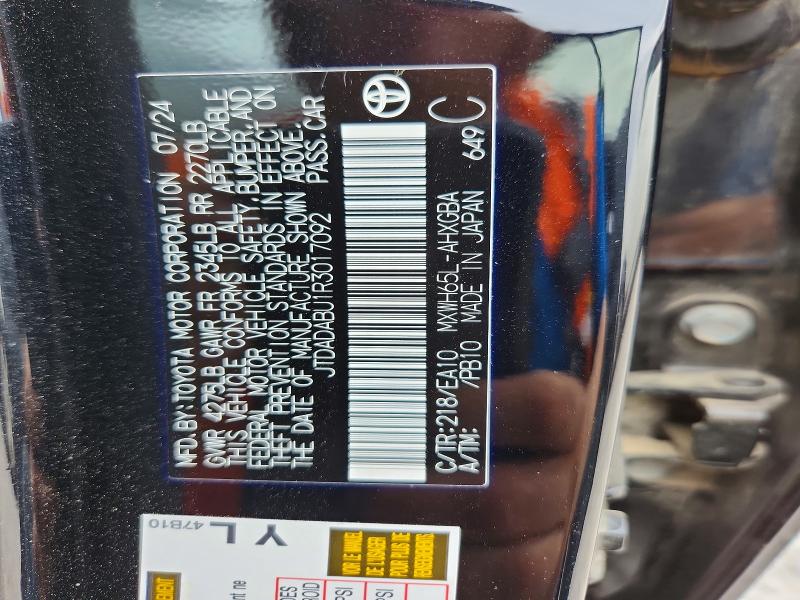 Aukcja sprzedaży 2024 Toyota Prius, vin: JTDADABU1R3017092, numer aukcji: 57119846