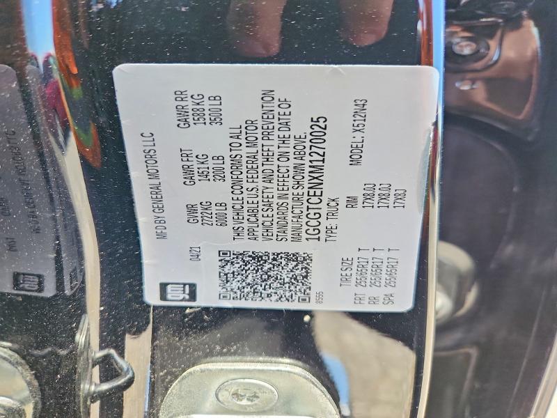 Aukcja sprzedaży 2021 Chevrolet Colorado, vin: 1GCGTCENXM1270025, numer aukcji: 57322136