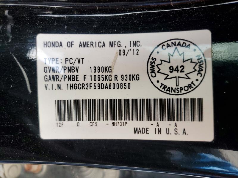 Продажа на аукционе авто 2013 Honda Accord, vin: 1HGCR2F59DA800850, номер лота: 58050746