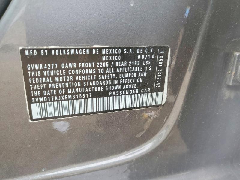 58022186 :رقم المزاد ، 3VWD17AJXEM315517 vin ، 2014 Volkswagen Jetta مزاد بيع
