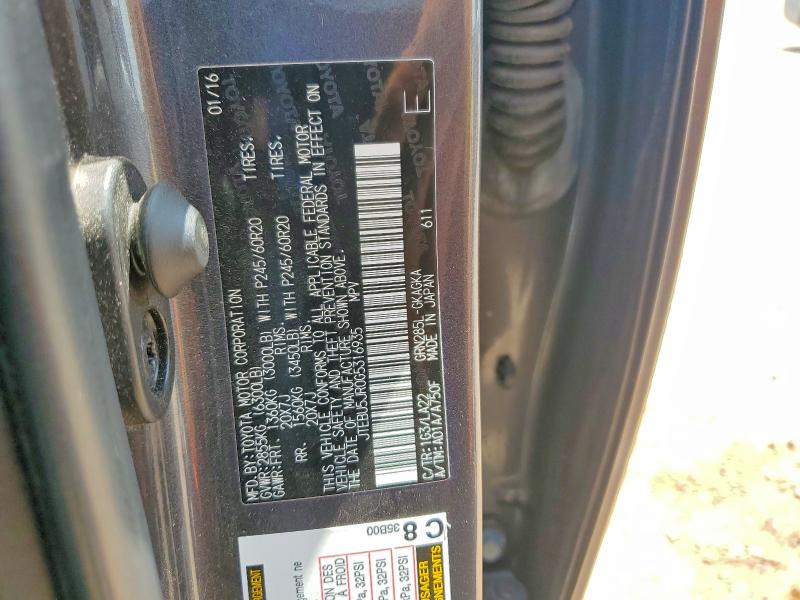Aukcja sprzedaży 2016 Toyota 4runner, vin: JTEBU5JR0G5316935, numer aukcji: 58161446
