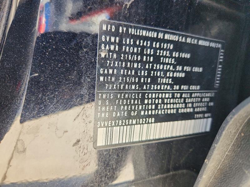Продажа на аукционе авто 2024 Volkswagen Taos, vin: 3VVEX7B25RM102768, номер лота: 55838876